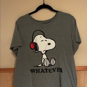Torrid Gray Snoopy Tee with Red Accents